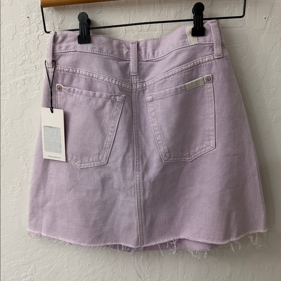 7 for all mankind Lavender Mini Skirt Denim Purple SIZE 25 NWT - Picture 5 of 5